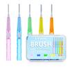 60 Stück Box Tragbare Push-Pull-Interdentalbürste Zahnspangenreinigung Zahnbürste Freiliegendes Dentalwerkzeug