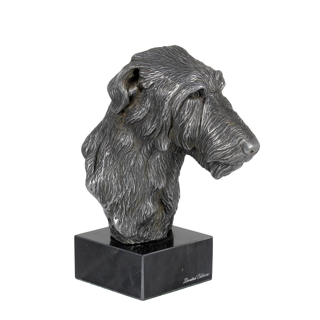 Deerhound, Scottish Deerhound - Figurine On Marble, Covered with Silver Metal, Handmade, Brand Art-Dog