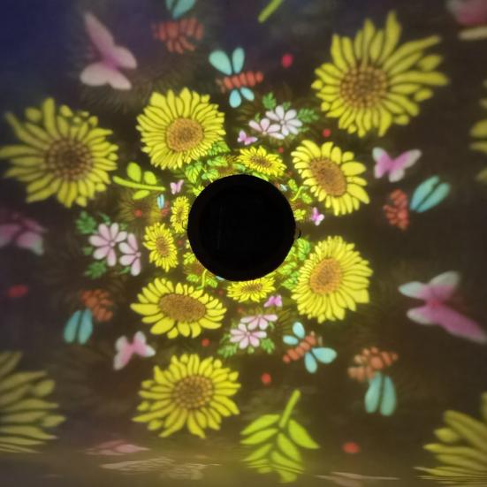 Colorful Sunflower Solar Lantern Metal Hanging Garden Light with Flower Pattern Waterproof Outdoor Solar Lamp for Patio Yard Pathway