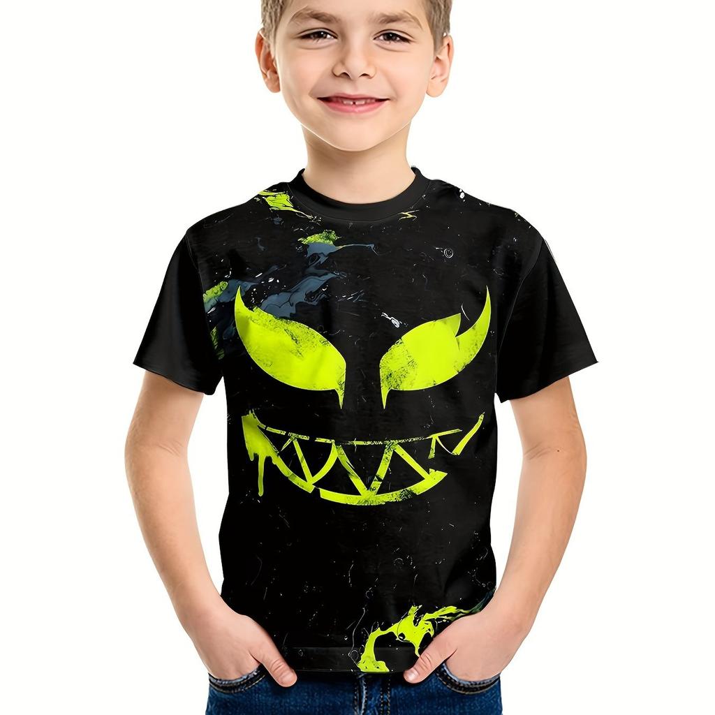 Kids Clothes Boys Tshirt Short Sleeve 3D Skull Print Children Summer Clothes Creative Stylish Streetwear Round Neck Girl Clothes