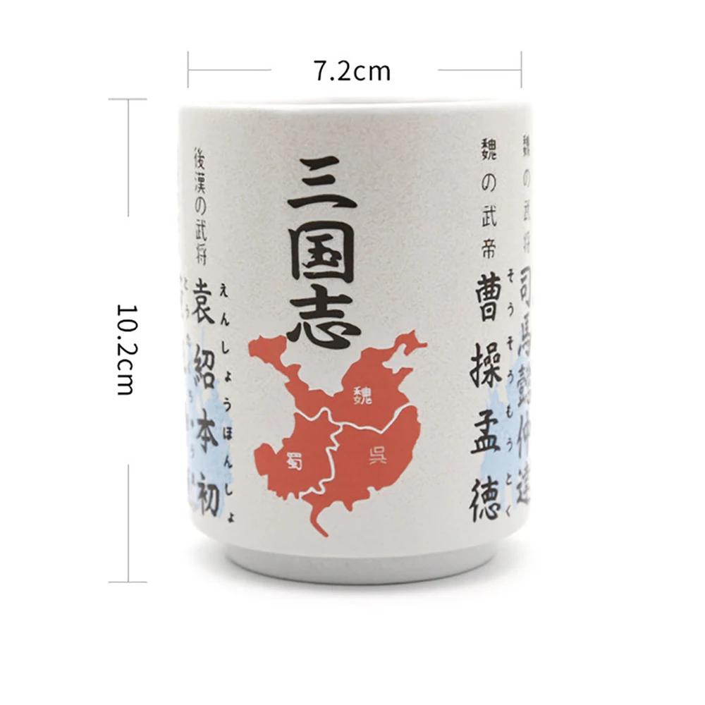 Japanische Impression Keramiktassen 300ml Tee Wein Sushi Sake Becher Lustige Familienrestaurant Dekoration Reisegeschenk für Freunde