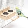 Parrots Cage Feeder Cups+ Perch Set Multifunction Bridge Perch Standing Accessories Parrots Cage Supplies