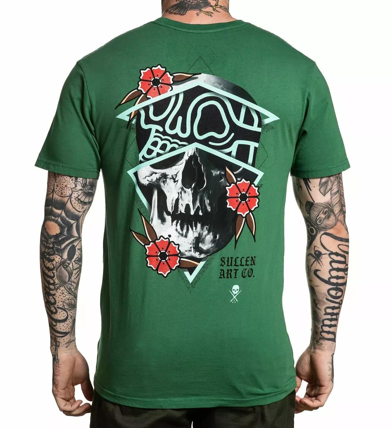 

Sullen Art Collective Chris Rigoni Skull Tattoo Rose T Shirt L
