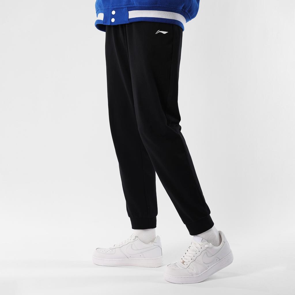 Li Ning Logo Printed Pullover Hoodie Fleece Jogger Sweatpants Set Men Activewear YWDT409-1+AKLSC99-1