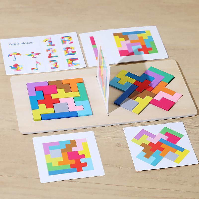 

Развивающая двойная деревянная головоломка-плеер для детей, логическое мышление, игра для родителей и детей Square