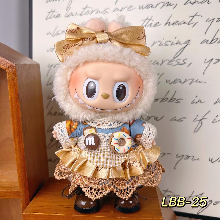 17cm Labubu Plush Doll Clothes Changeable Outfits for Dolls