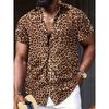 Pánská košile s leopardím vzorem 3D potisk Havajská krátký rukáv Módní Streetwear Ležérní Venkovní Pánské a dámské oblečení Blůza
