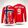 T-shirt Stampata Haaland 9 Bandiera Norvegese con Fantasia a Schizzi 3D Estiva Traspirante Casual Manica Lunga Magliette Sportive da Calcio per Unisex