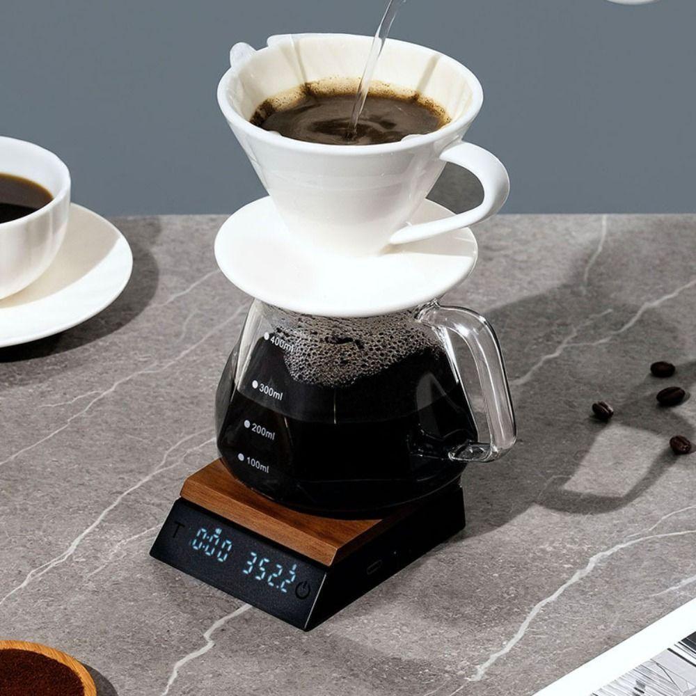 LED Mini Wooden Tea Scale Type-c Precision Tea Scale Electronic Tea Scale  Coffee Weighing