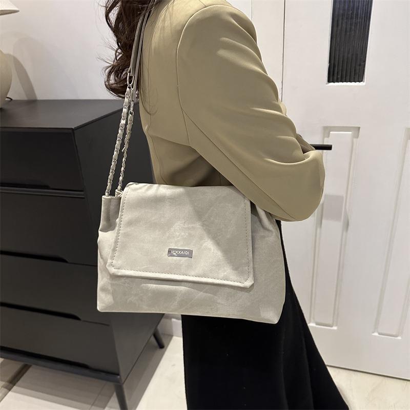 New Trendy Fashion Large-capacity Tote Bag Women's Winter Retro Shoulder Bag Simple Casual Commuter Bag