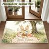 Crystal Velvet Square Rug Custom NamePeter Rabbit Pattern Non Slip Home Floor Decor Rug