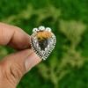 Natural Bauxite Gemstone Promise Adjustable Ring 925 Sterling Silver For Girls