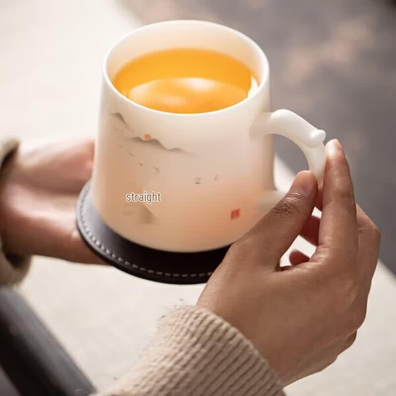 Nanshan Gentleman Hand-Painted Ceramic Filter Tea Cup