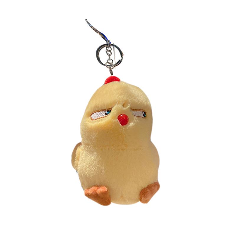 Wobi Chicken Doll Key Chain, Couple Doll Pendant, Bag Pendant, Small Accessory, Plush Keychain