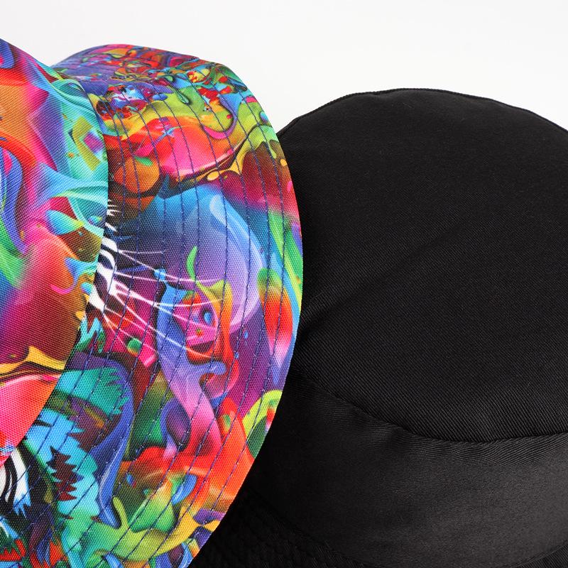 Reversible Colorful Tiger Print Fisherman Hat with Sun Protection