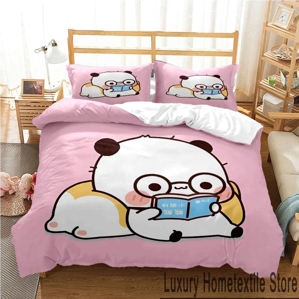 Druk 3D Bubu Dudu Kreskówkowy Niedźwiedź Panda Pościel Chłopcy Dziewczynki Rozmiar Pojedynczy Queen King Poszewka na Kołdrę Poszewka na Poduszkę Łóżko Chłopcy Dorośli