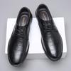 Men's Spring Leather Business Casual Lace-up Shoes - Trendy, Breathable, Cowhide