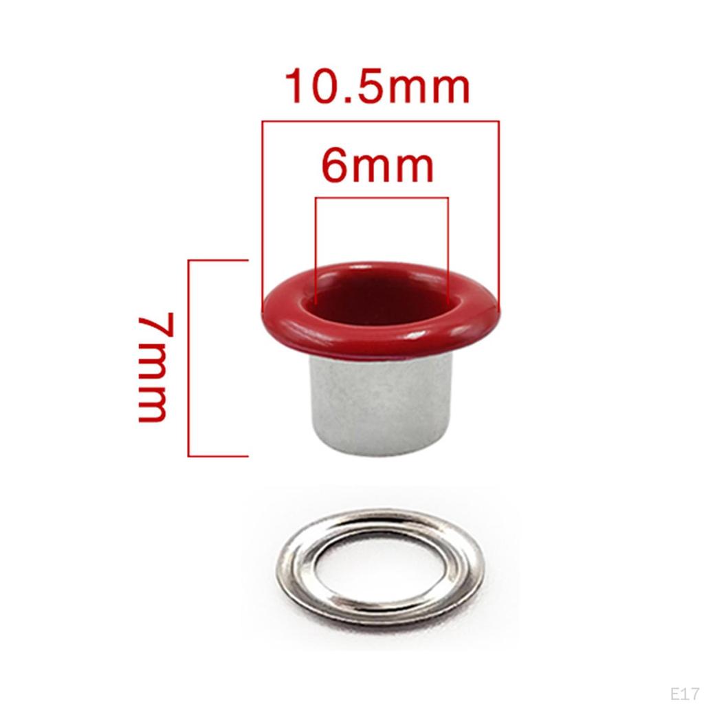100 Pieces Hole Metal Eyelets Grommets Round Shape 6mm Accessories Tiny Grommet for Scrapbooking
