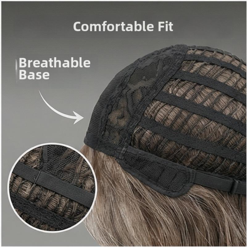 Men's Brown-Grey Mixed Short Curly Wig