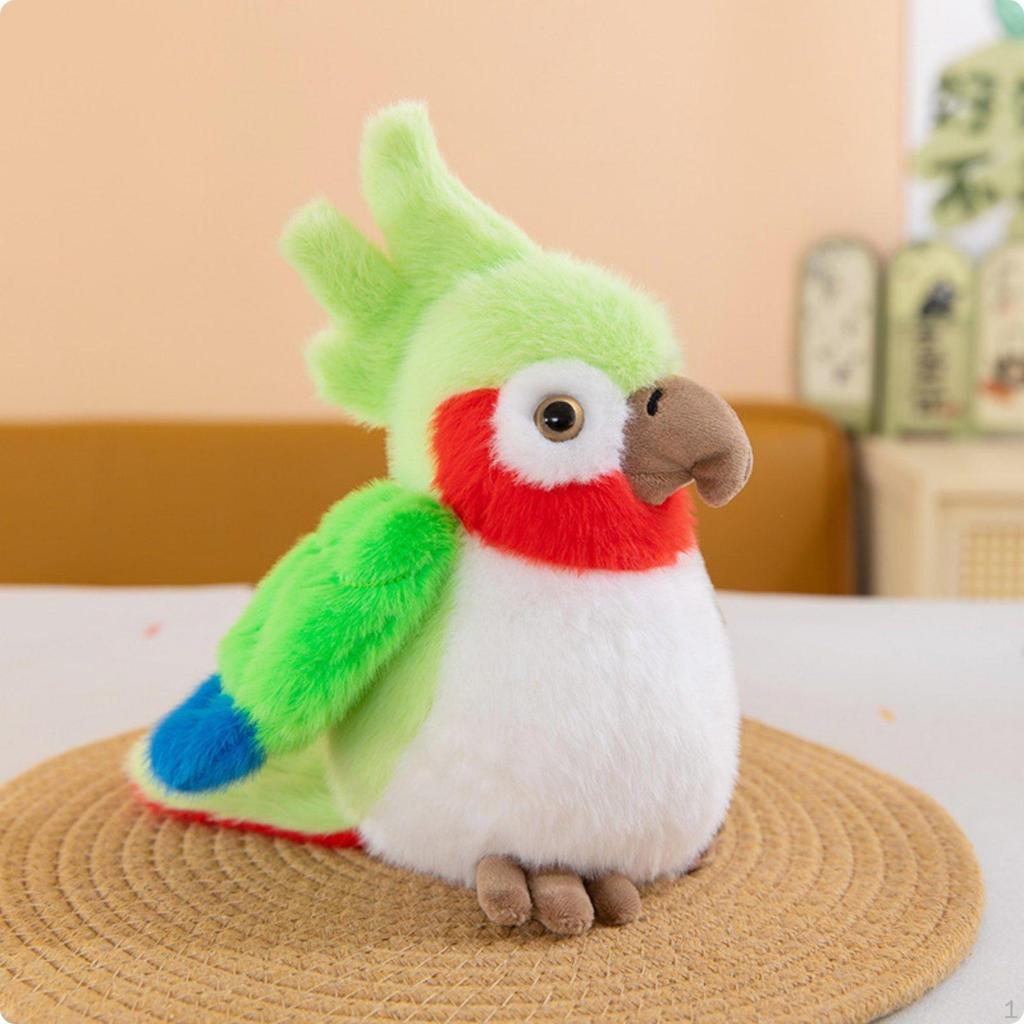 Parrot Stuffed Toy Gift Idea Realistic Look for Backpack, Keys, Desk Blue 12CM