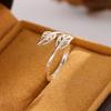 New Simple Minimalist Hollow Leaf Fashion   Copper Jewelry Not Allergic Personality Sweet Maple Opening Rings  R133