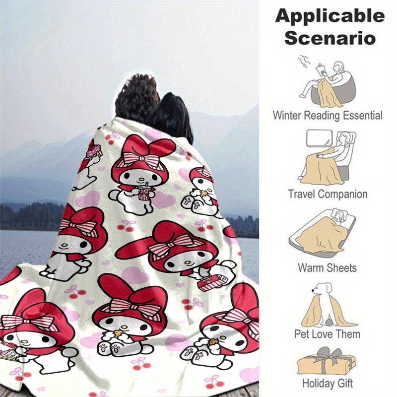 1pc. Cute My Melody Patterned Blanket - Perfect for Home, Office, Outdoor Use, Gift Idea, Suitable for Al