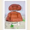 Soft Upholstered Baby Walking Stool with Silent Universal Wheels