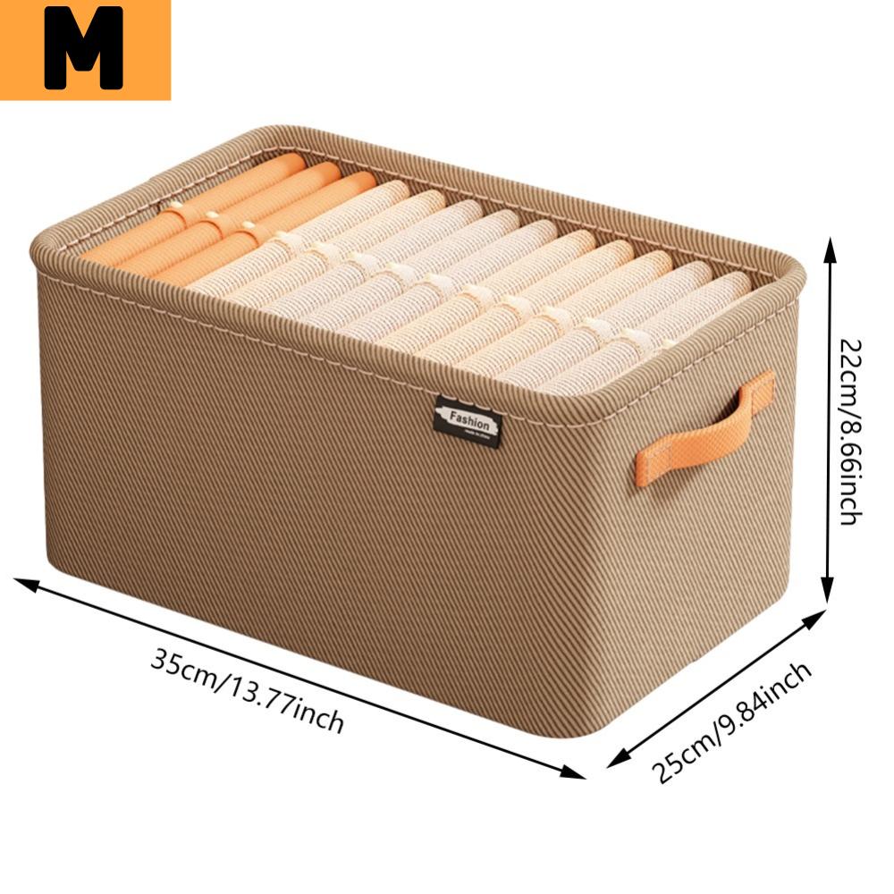 Thicken Storage Baskets with Handle & Steel Frame Jeans Storage Box Fabric Household Storage Organizers for Trousers Clothes
