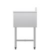 3 Compartment Sink, 18-Gauge 304 Stainless Steel, 254x356x254 mm Bowl Size, 3 Bay Commercial Under Bar Sink with Backsplash and Efficient Drainage for