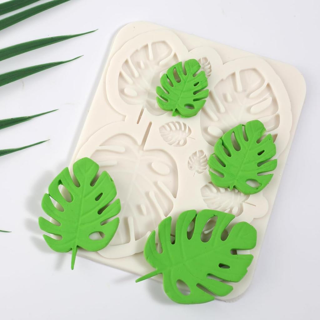 1 Pcs Turtle Leaf Silicone Mold, Hawaiian Style Cake Decoration Fondant Mold, Reble Leaf Chocolate Mold for Cupcake Topping Candy Sugar Craft Flower