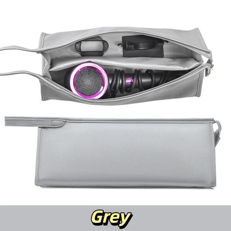 

Portable Hair Dryer Storage Bag Travel Hair Dryer Case PU Leather Waterproof Storage Bag for Dyson Dyson Protection Organizer світло-сірого кольору