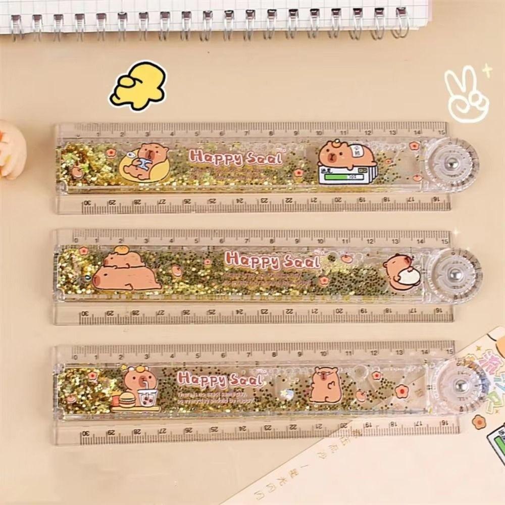 Transparent Capybara Ruler Measuring Tools Drawing Ruler Folding Ruler  Educational Supplies