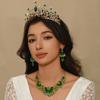 Ladies' Fashion Design Crown Necklace Earrings Jewelry Set Suitable for Wedding, Party, Festival Gifts