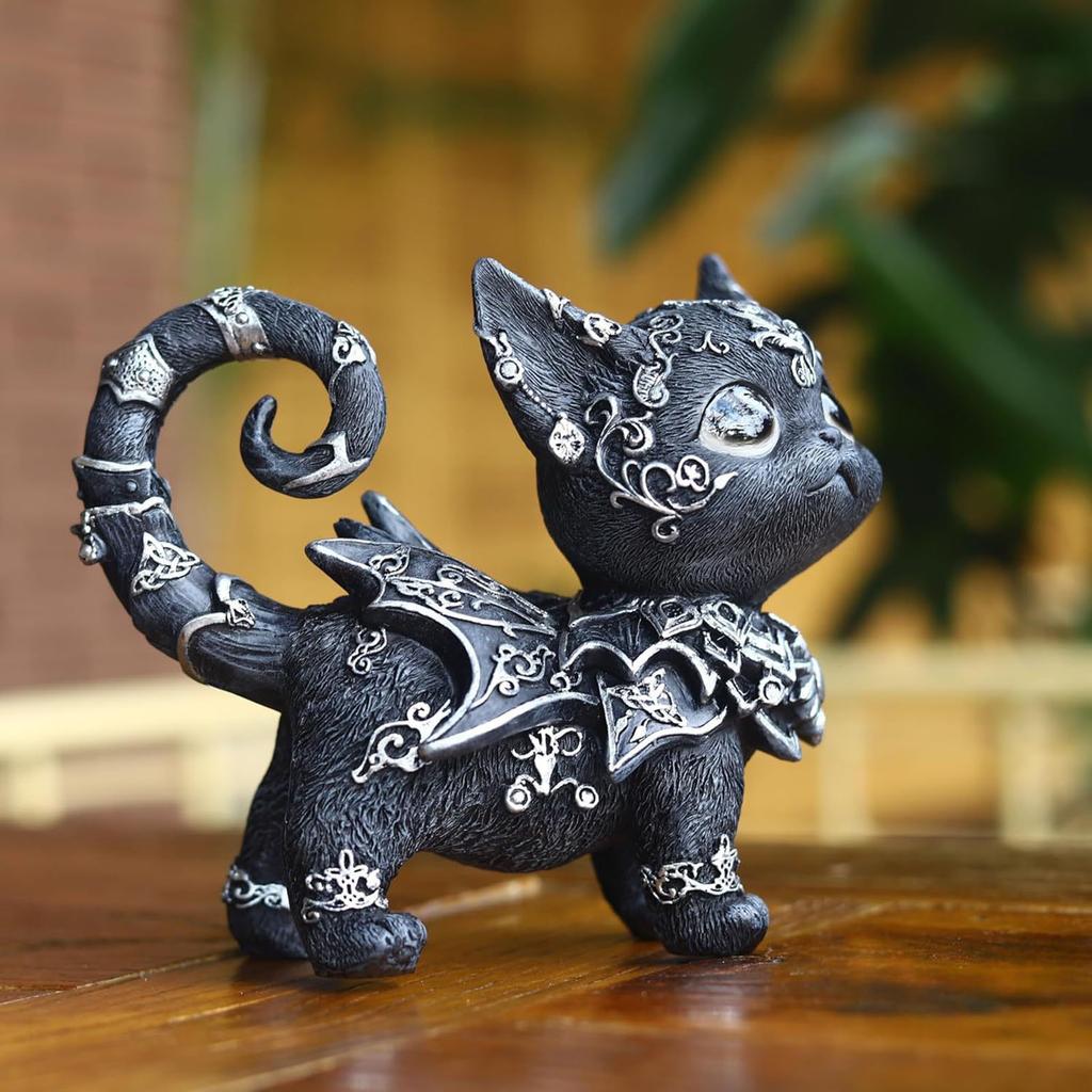 Mysterious Black Cats Statue Home Countertop Decoration Ornament