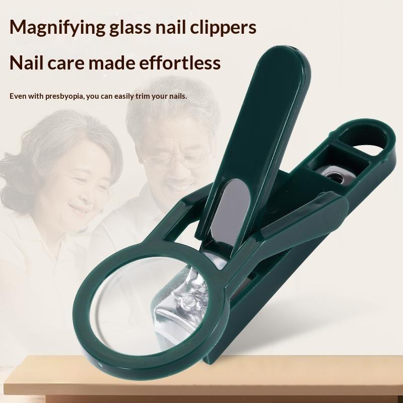 Magnifying Glass Nail Clipper Anti-Splash Non-Slip Large Nail Trimmer 1PC Suitable for Thick Nails Seniors Household Use