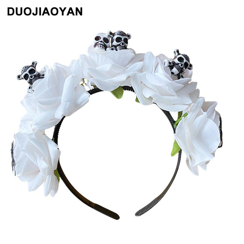 Halloween Flower Headband with Spider for Cosplay or Makeup Party