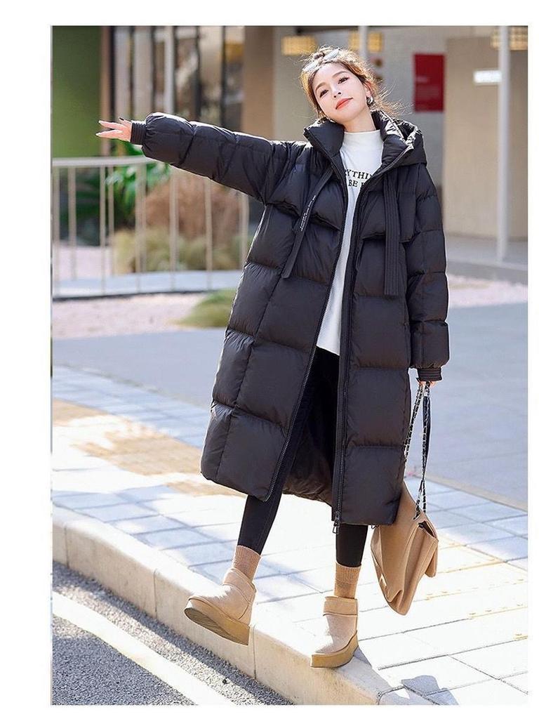 Winter Dicke Baumwolle Koreanischer Stil Lockerer Schnitt Langarm Kapuzen Steppmantel