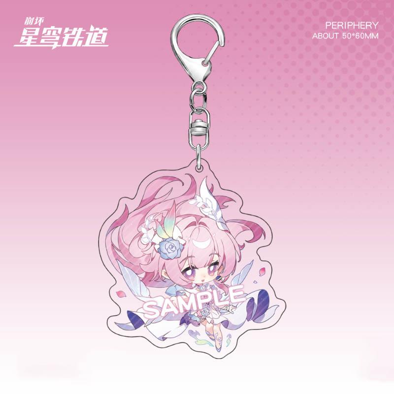 Game Honkai Star Rail Dan Heng Hysilens Cerydra Cyrene Evernight March 7th Cosplay Keychain Acrylic Keyring Key Chain Ornament