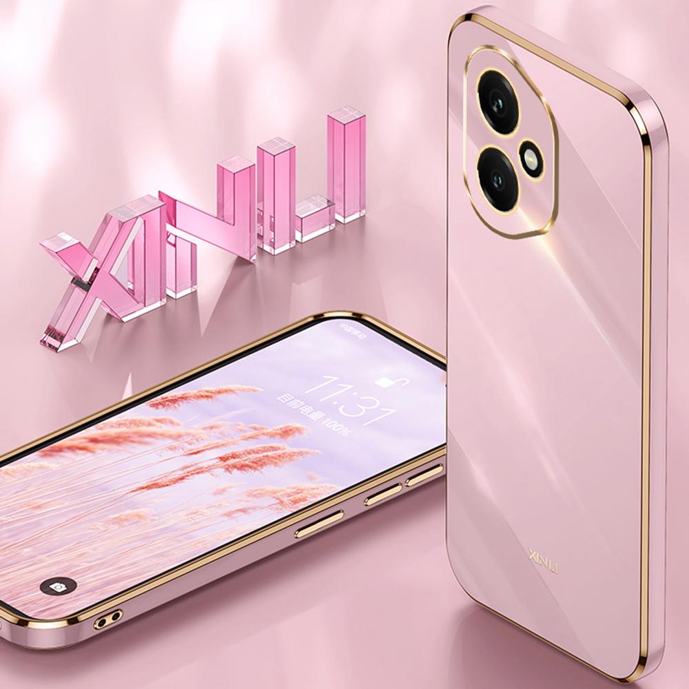 

XINLI For Honor 400 5G (Global) Case TPU Phone Cover with Electroplating Frame Cyan