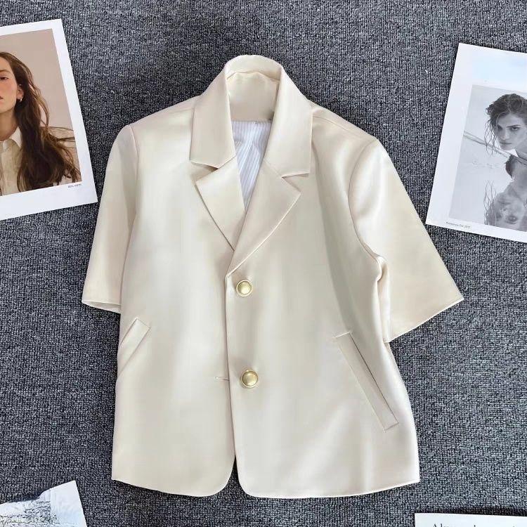 Summer Thin Short White Jacket.for Women, Fashionable Casual Jacket. with Short Sleeves