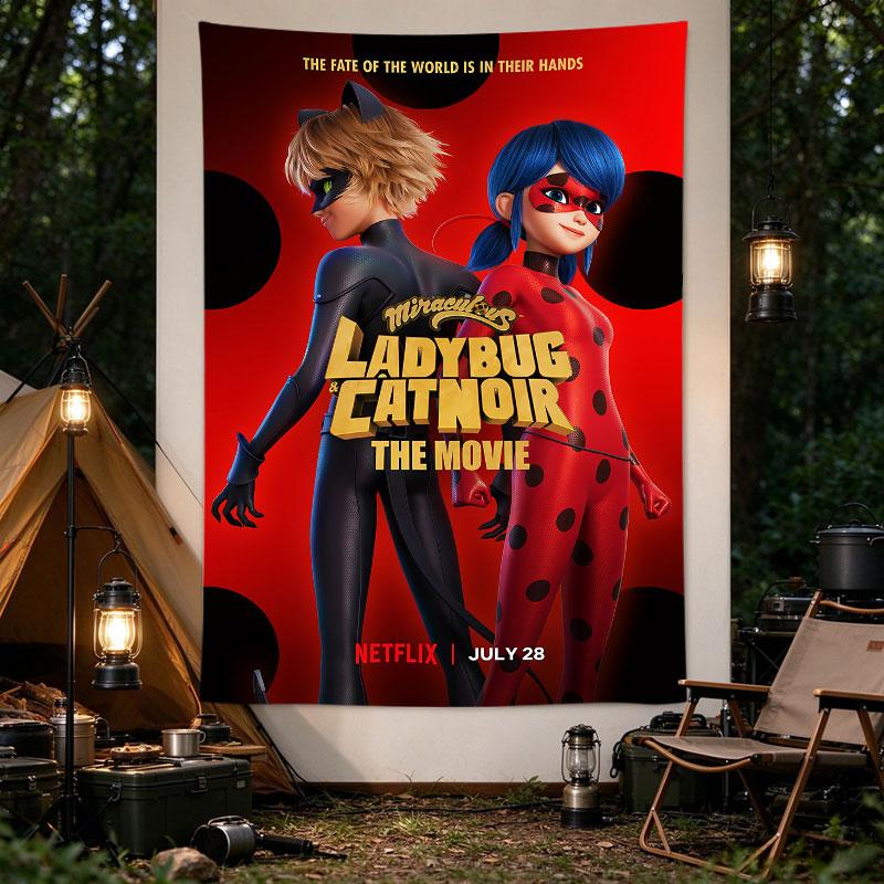 Miraculous Ladybug Cat Noir Netflix Movie Poster Red
