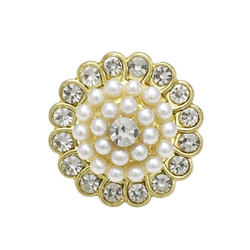 Perlen- und Strass-Blumen-Metallknöpfe für Jacken, Mäntel, Pullover und Anzüge