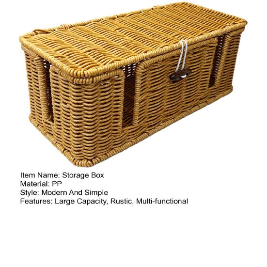 Scatola Gestione Cavi in Rattan Intrecciato a Mano Grande Capacità Rustico da Fattoria Cavo Caricabatterie TV Computer Router Hub USB Cesto Organizer