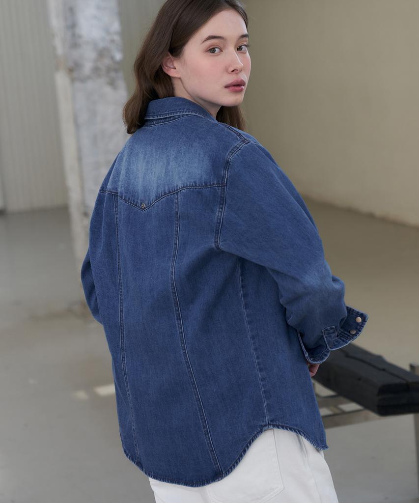 Deuloupisumeon Slim Line Pocket Denim Shirt [Light Blue]