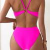 2025 European & American Solid Color Women's Sexy Bikini Swimwear - High-End Hot Spring Design