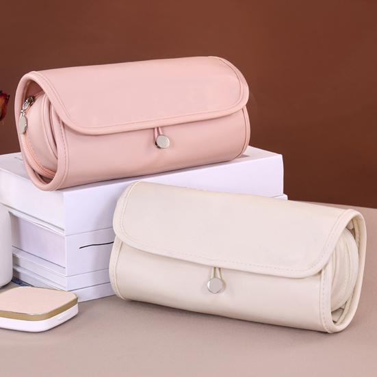 Travel Makeup Brush Bag Roll Up Makeup Brush Organizer 12 Slots Makeup Brush Case with Zipper Pocket for Cosmetic Essentials Makeup Brushes