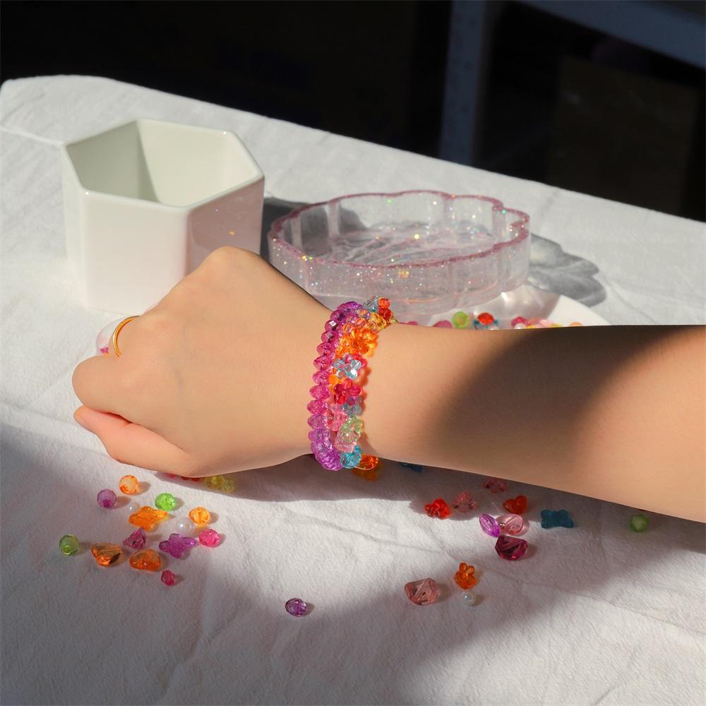 1Set Colorful Acrylic Loose Spacer Beads Crafts for DIY Cute Friendship Bracelet Necklace Jewelry Making Accessories Kits