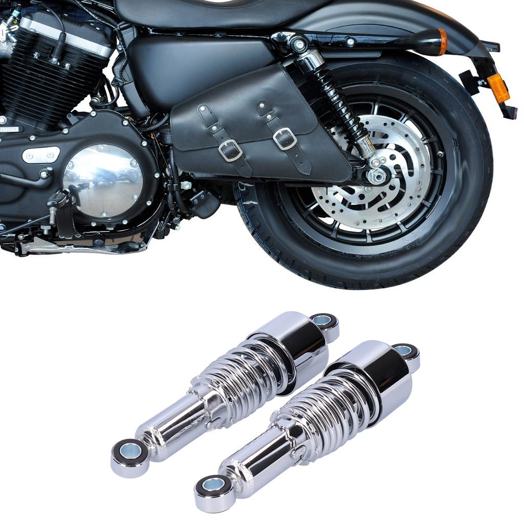 Pair of 10.5in Motorcycle Shocks Absorber Damper Fit for XL883 XL883R 200R 200L(Black Chromeplate )