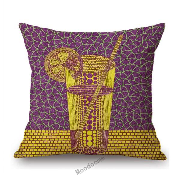 Modern Polka Dots Art Flower Vase Butterfly Pumpkin Yayoi Kasuma Japanese Style Cotton Linen Sofa Pillow Case Car Cushion Cover