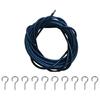 Multipurpose Use 8m Black Curtain Wire for Hanging Curtains and Drapery Decorations with 10 Screw Eyelets and 10 Hooks